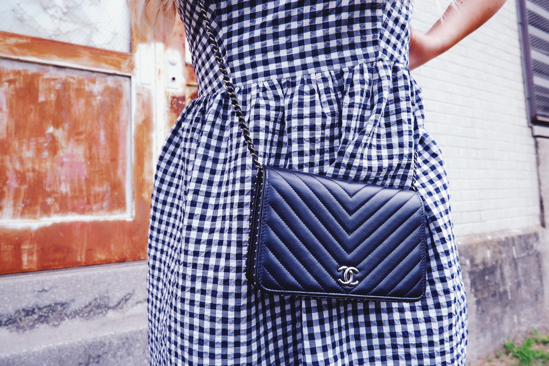 Chanel-handbag-Gingham-dress-July-4th-Style